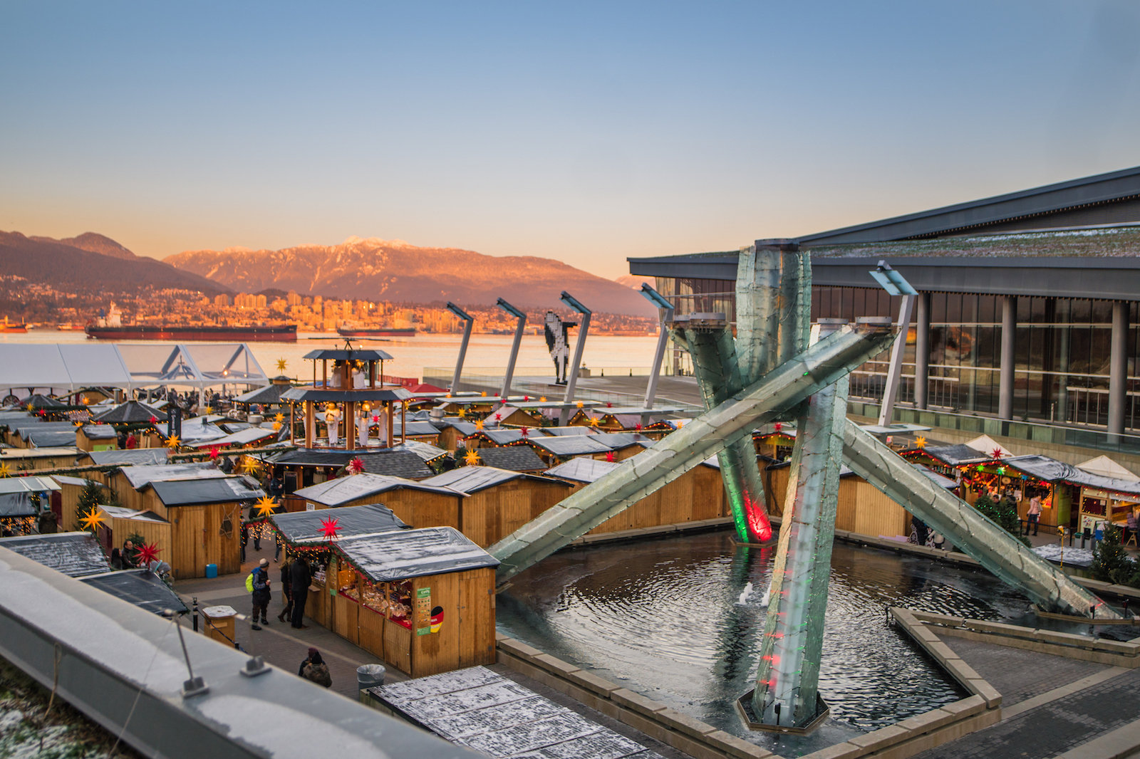 Christmas Market at Sunset