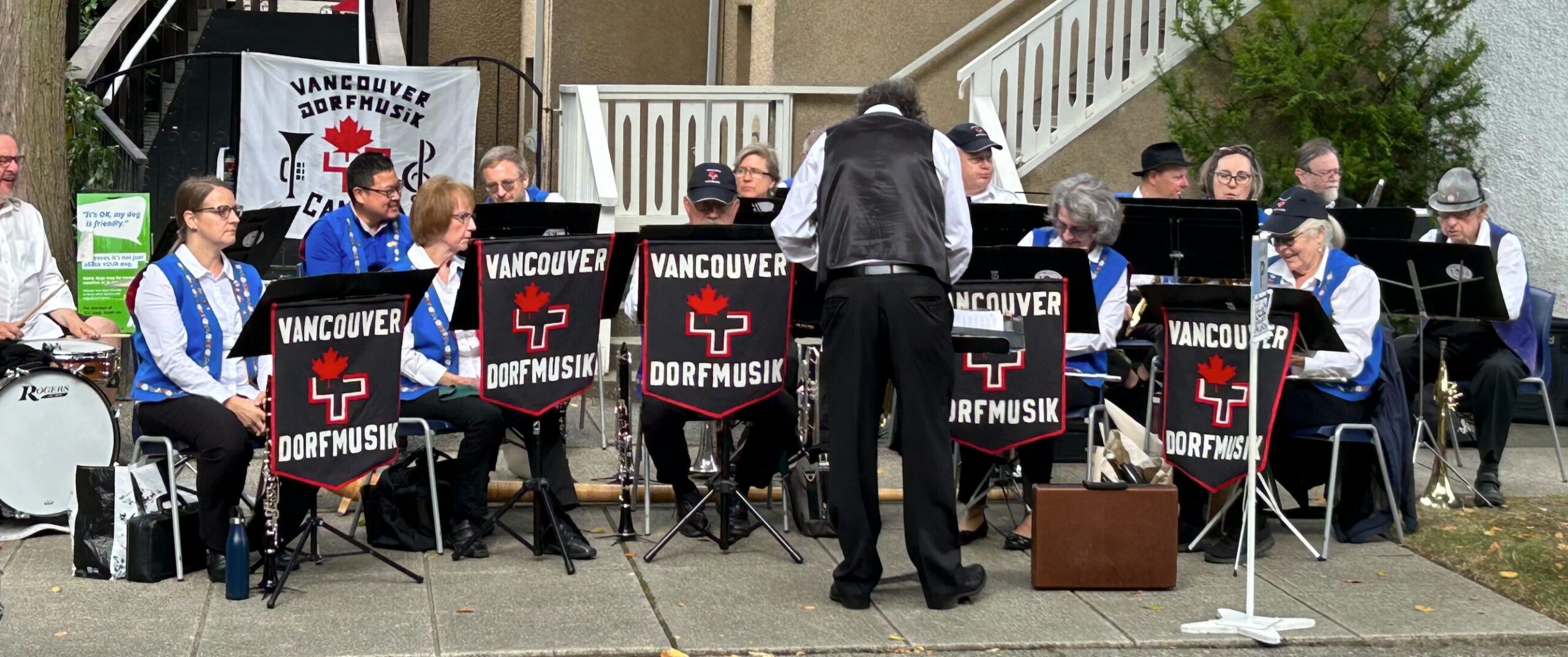 Dorfmusik getting ready to perform.