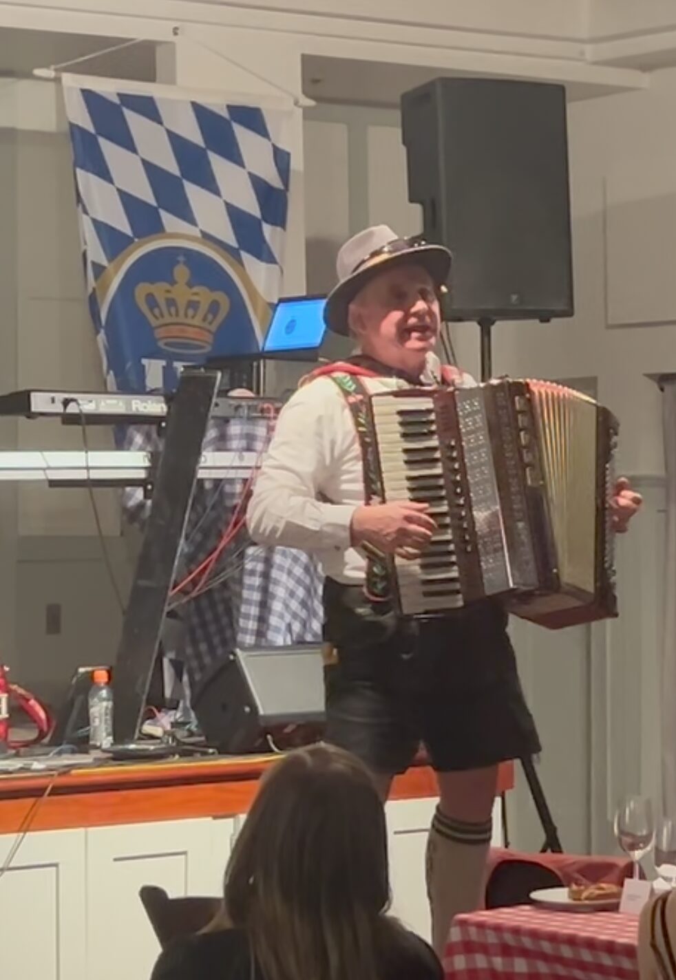 Faster, Franz.  Yodelling at top speeds, while playing the accordion while balancing on two chairs.