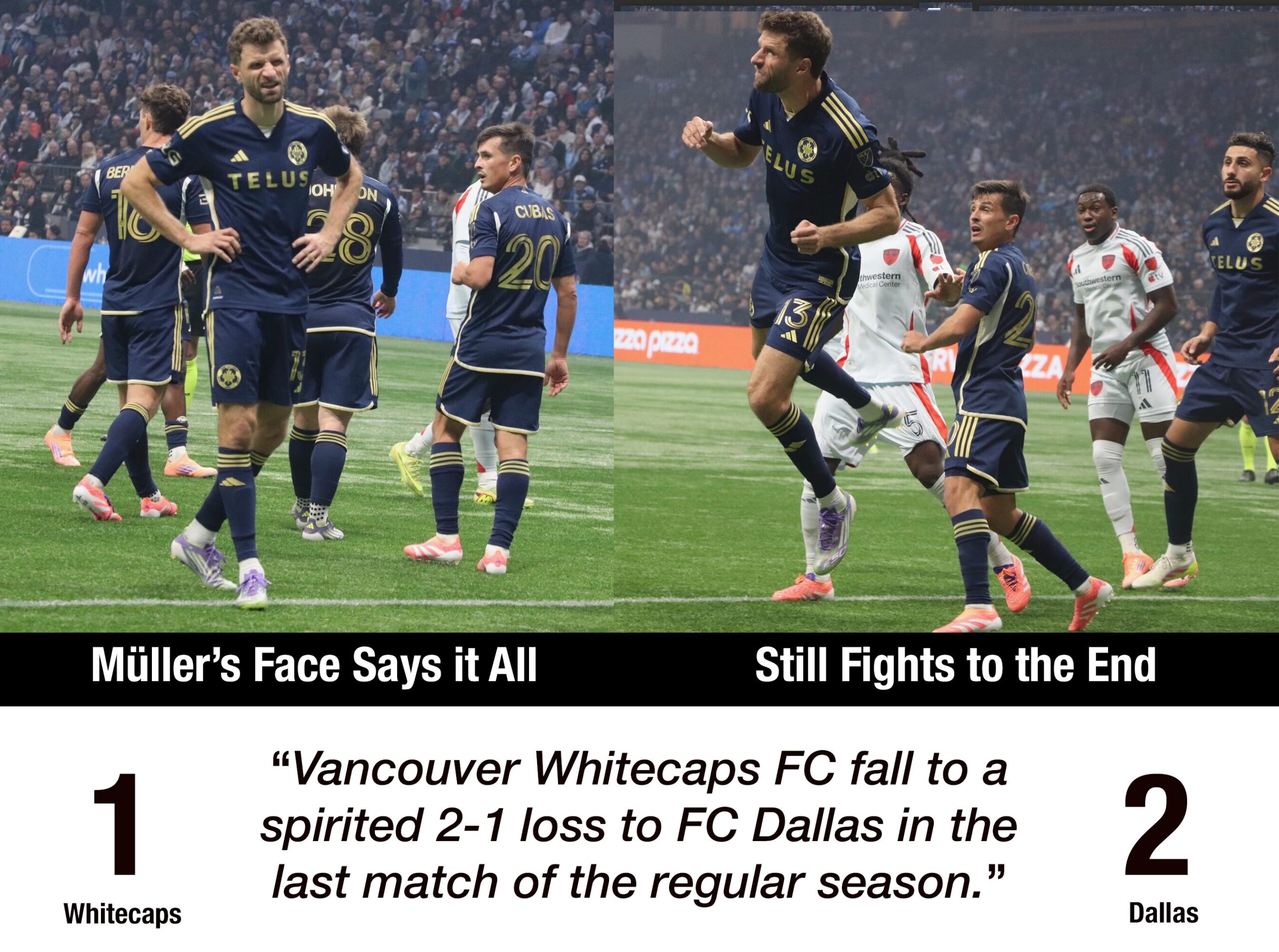 Latest Whitecaps Game October 18 vs. Dallas.