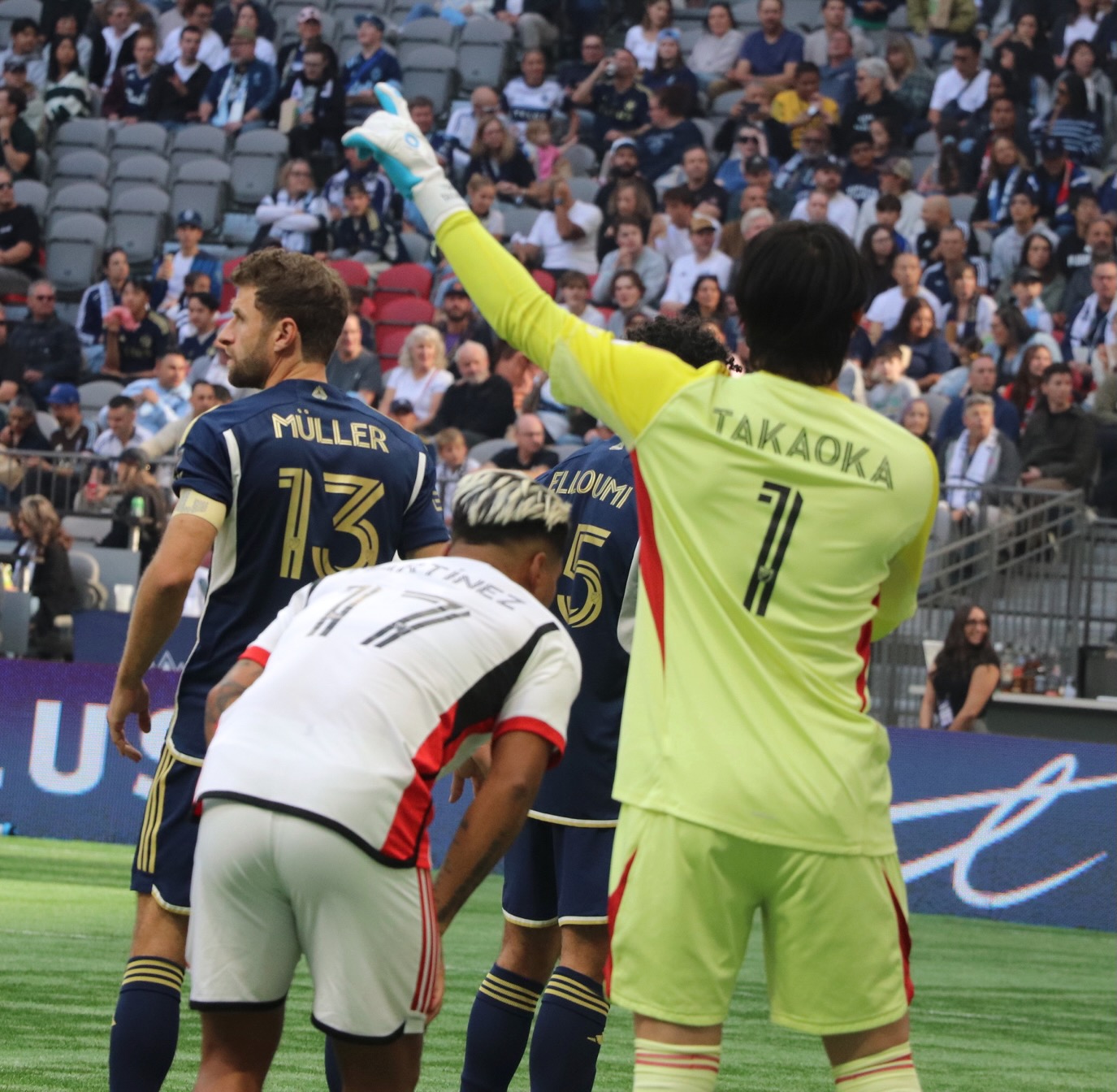 Müller, Elloumi, Takaoka and #17 from the San Jose Team