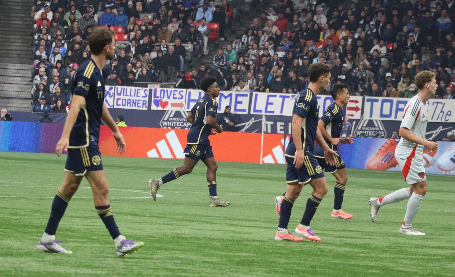 Squad trying to score a goal.