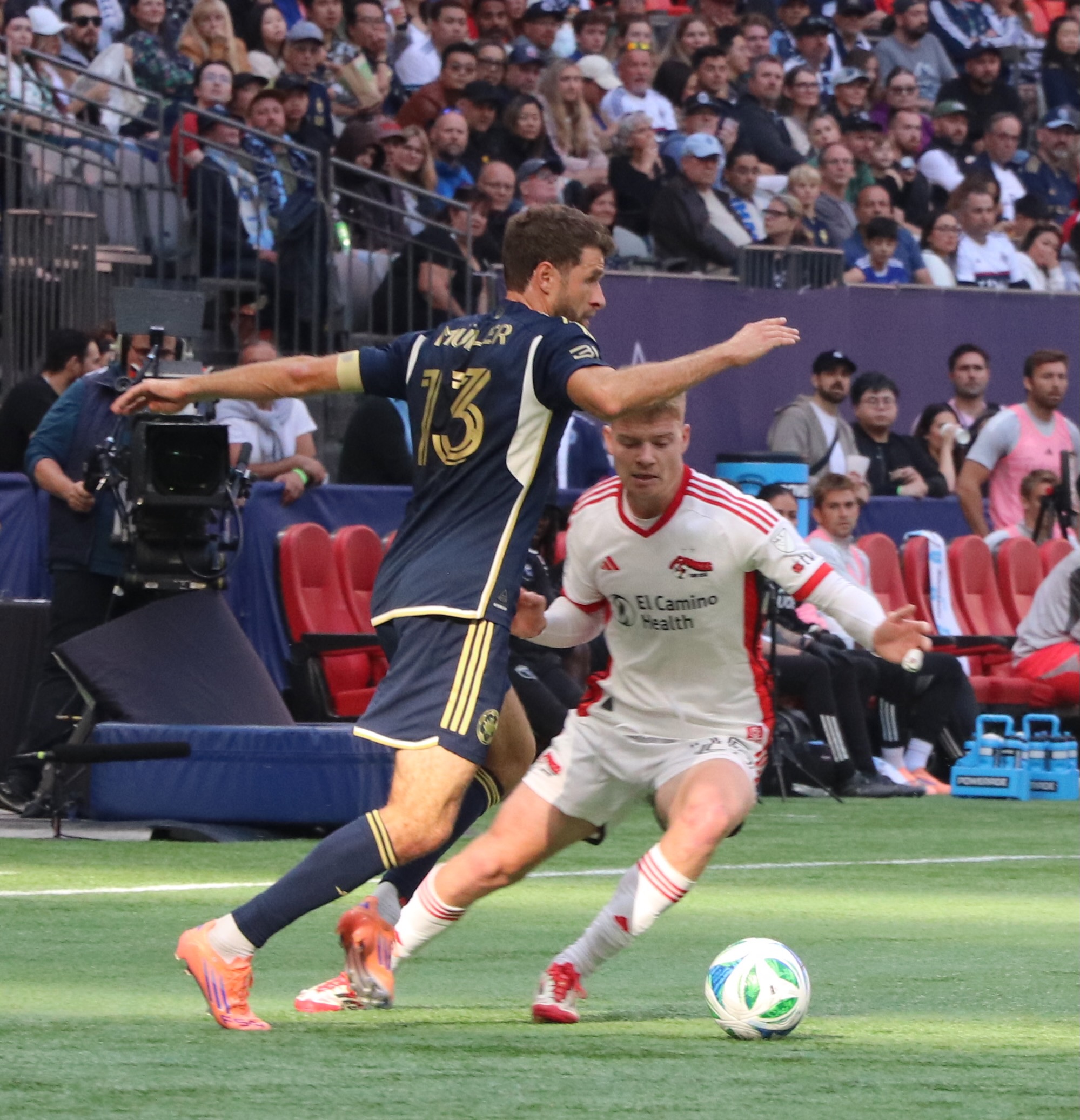 Müller flying into action
