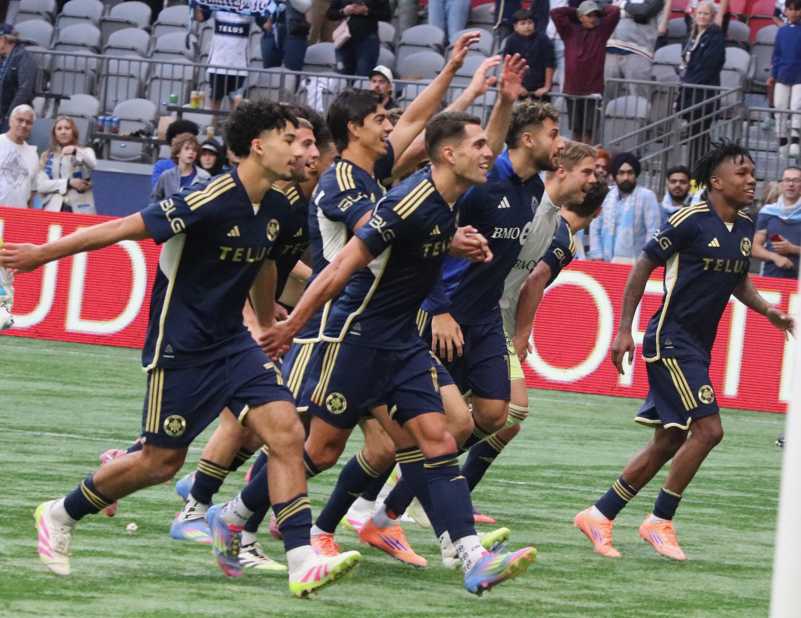 Showing off for the crowd.