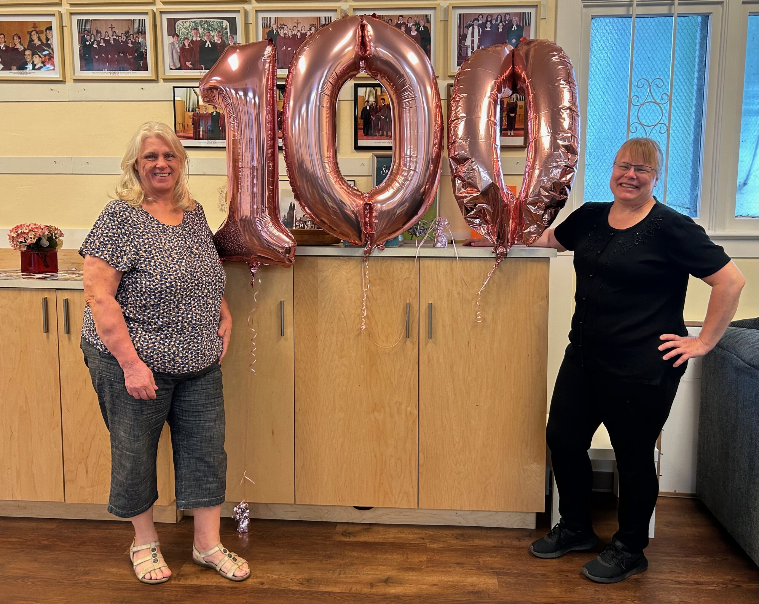 Kecia and Elke at the 100-Year Anniversary of the St. Mark's Church Building