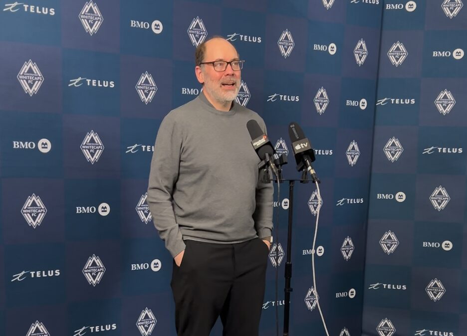 Axel Schuster at Whitecaps Preseason Press Conference 26