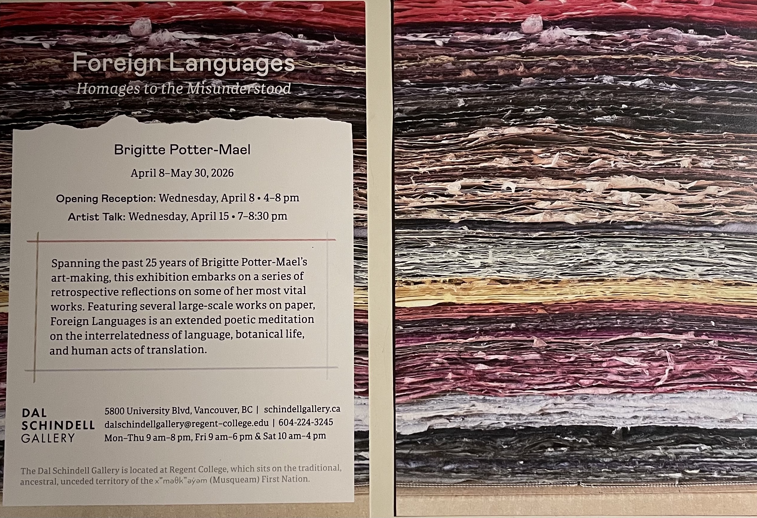 Foreign Languages Exhibition with Brigitte Potter-Mael