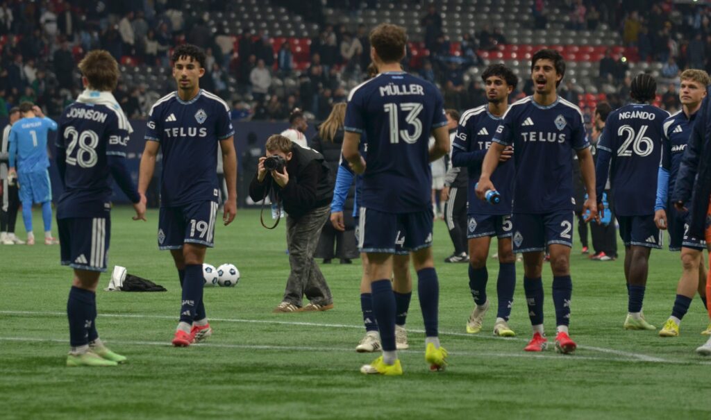 A row of Whitecaps after the game