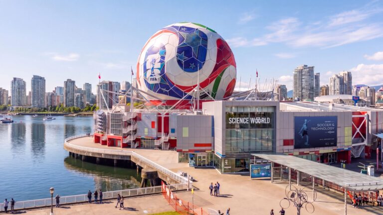 Science World as a Giant FIFA Ball