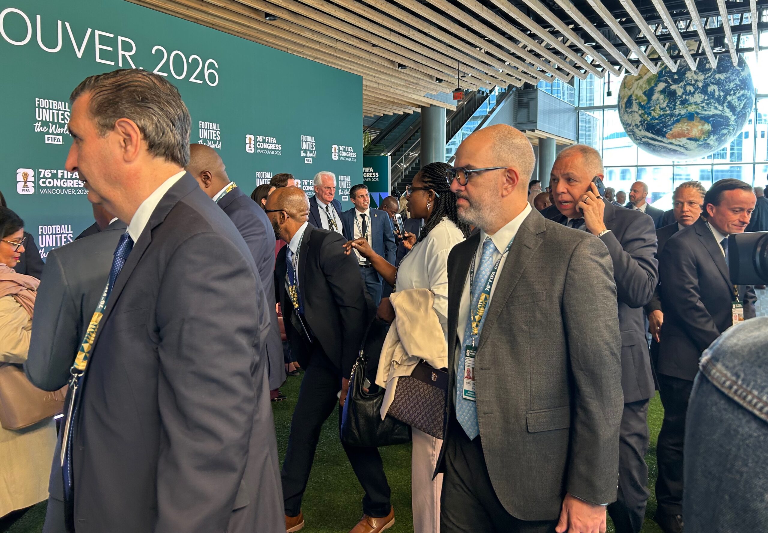 Delegates streaming in for the 76th FIFA Congress