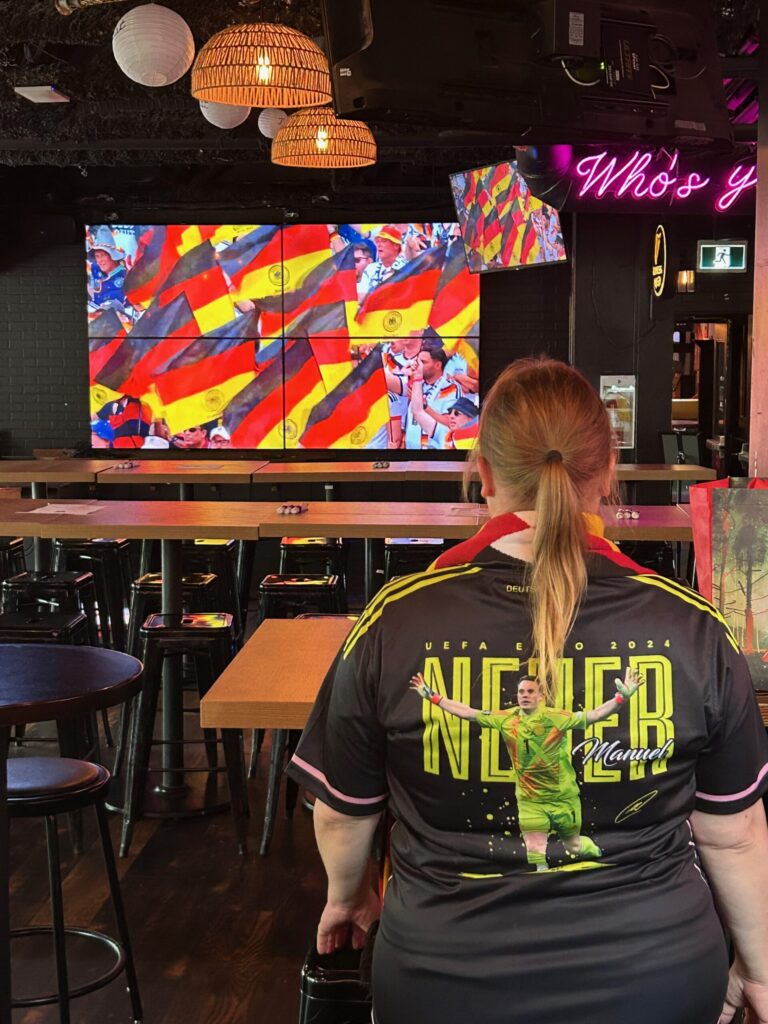 Elke wearing her Manuel Neuer Shirt